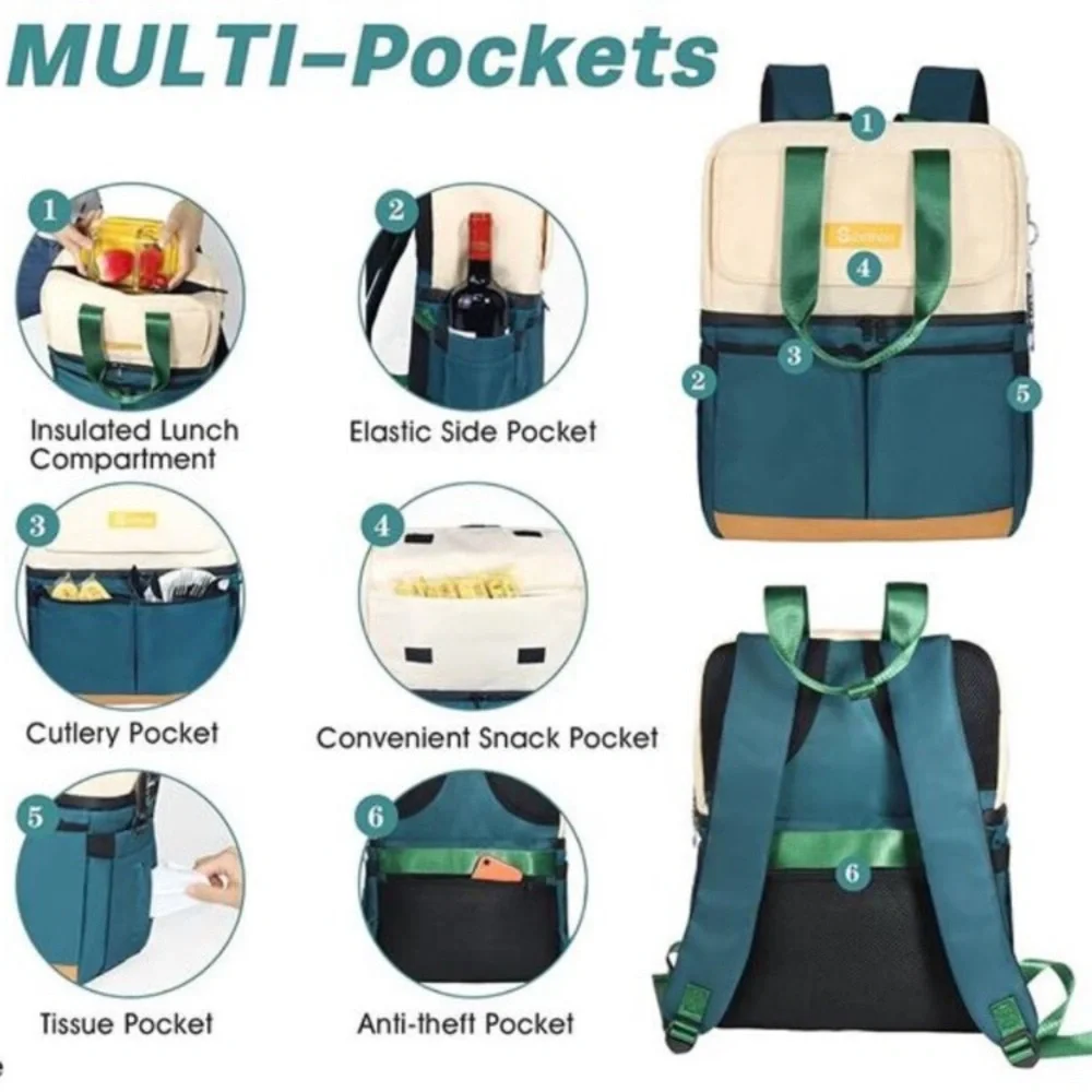 Backpack Cooler w/ Double Decker36 Cans Cold- Waterproof & Leak Proof for Women